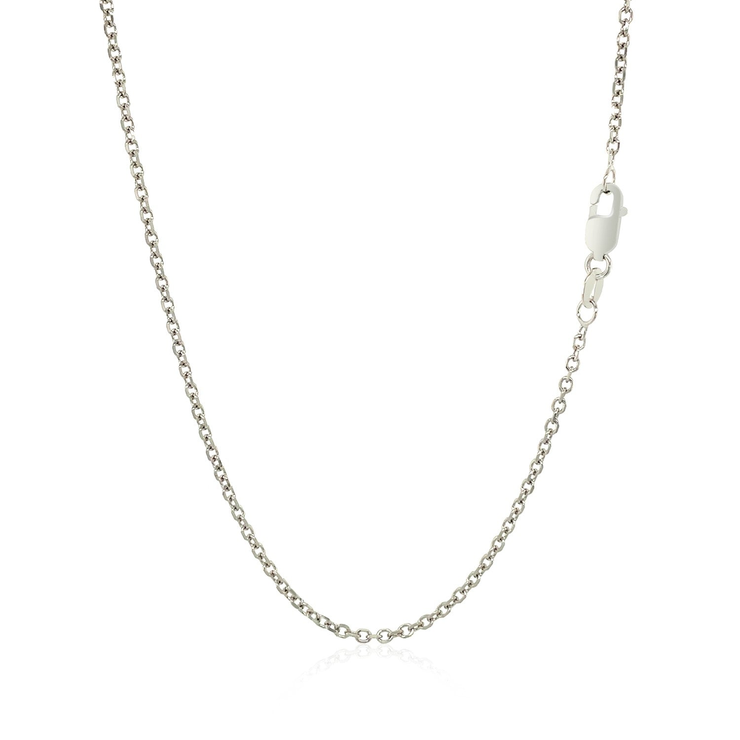 14k White Gold Diamond Cut Cable Link Chain 1.5mm Bids.com