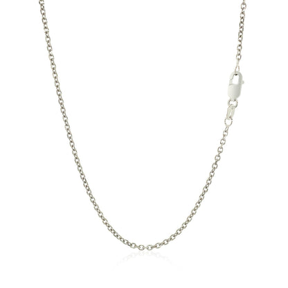 14k White Gold Diamond Cut Cable Link Chain 1.5mm Bids.com