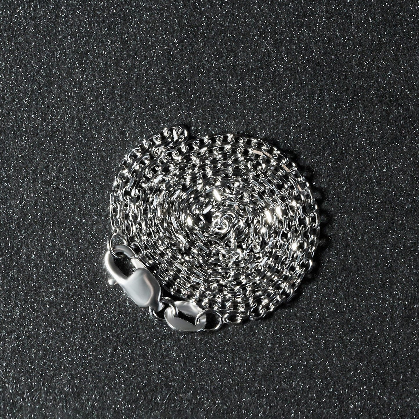 14k White Gold Diamond Cut Cable Link Chain 1.5mm Bids.com