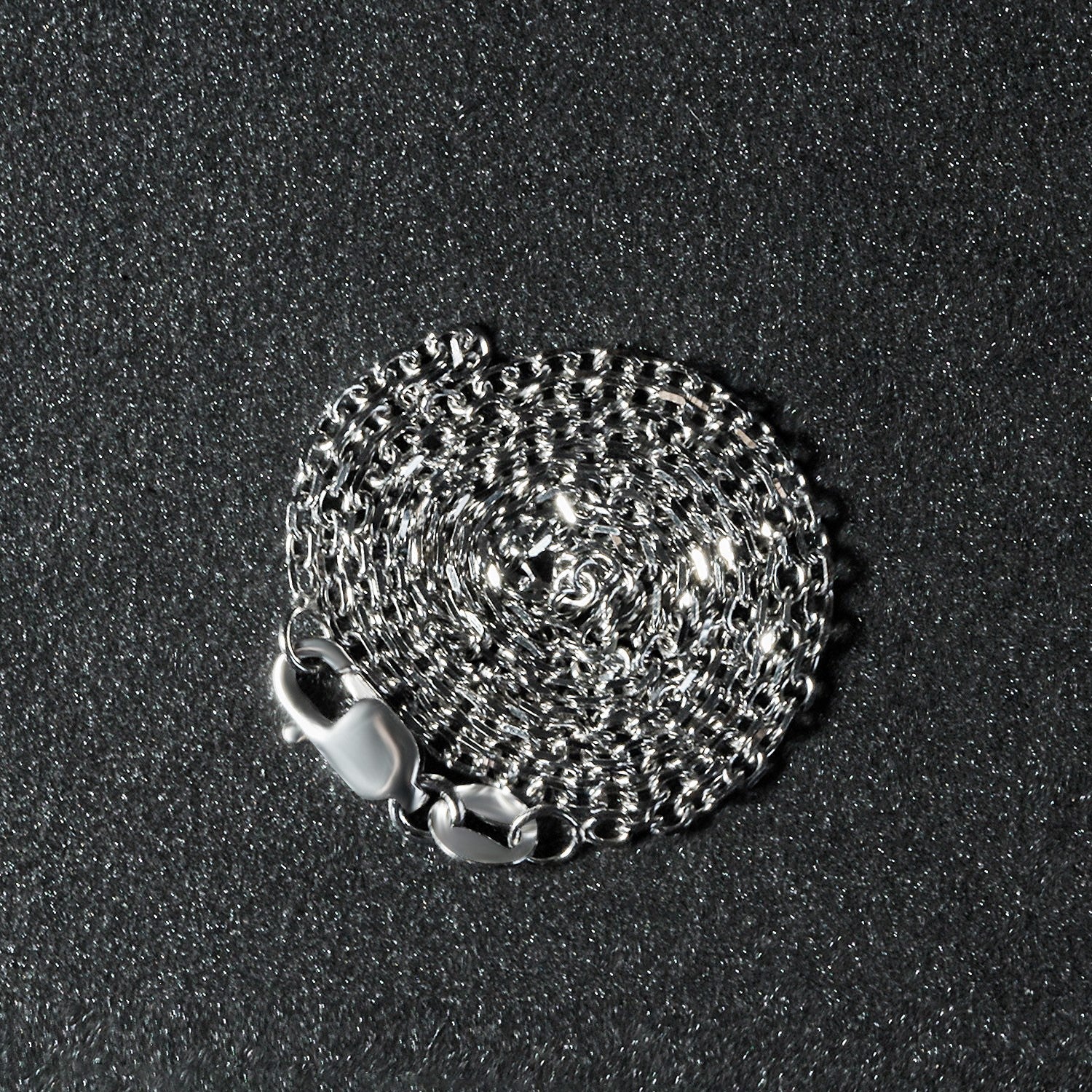 14k White Gold Diamond Cut Cable Link Chain 1.5mm Bids.com