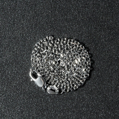 14k White Gold Diamond Cut Cable Link Chain 1.5mm Bids.com