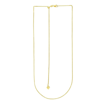14k Yellow Gold Adjustable Wheat Chain 1.0mm Bids.com