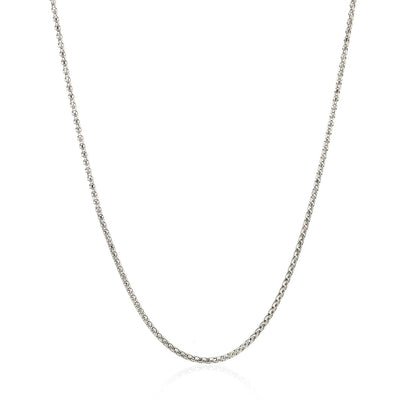 14k White Gold Adjustable Popcorn Chain 1.3mm Bids.com