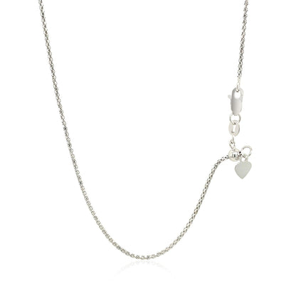 14k White Gold Adjustable Popcorn Chain 1.3mm Bids.com