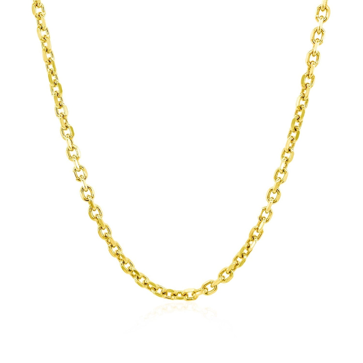 2.3mm 14k Yellow Gold Diamond Cut Cable Link Chain Bids.com