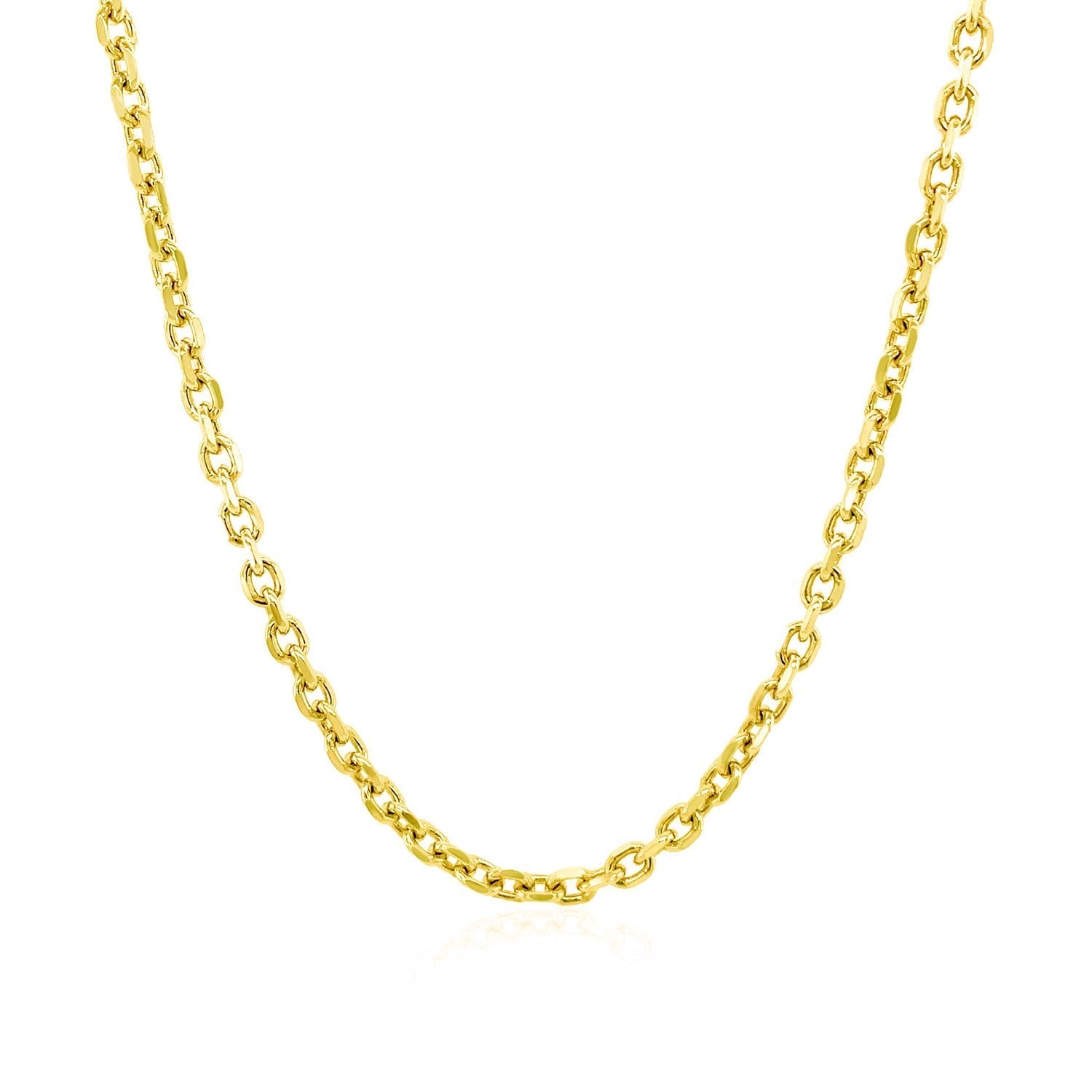 2.3mm 14k Yellow Gold Diamond Cut Cable Link Chain Bids.com