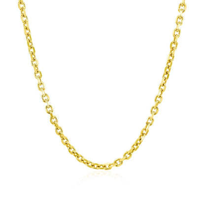 2.3mm 14k Yellow Gold Diamond Cut Cable Link Chain Bids.com