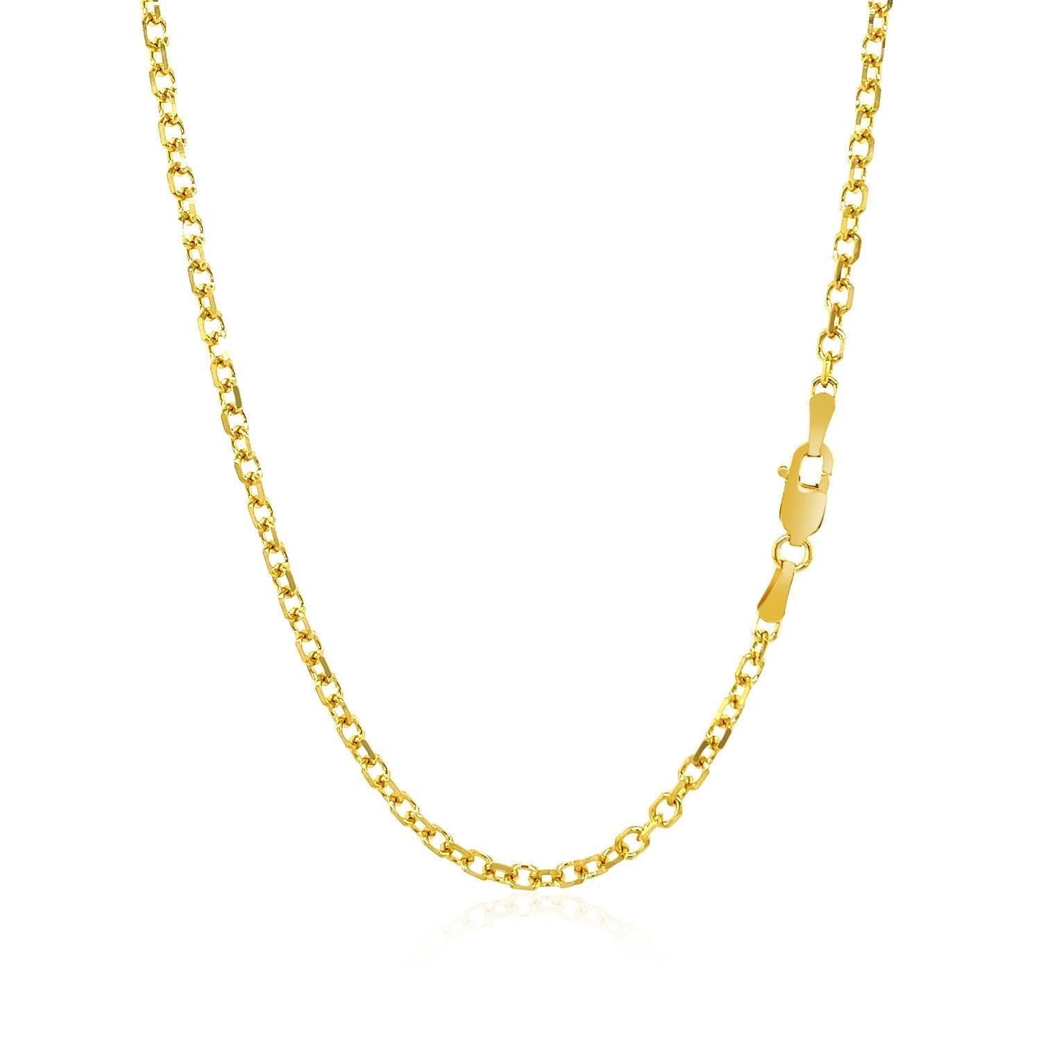 2.3mm 14k Yellow Gold Diamond Cut Cable Link Chain Bids.com