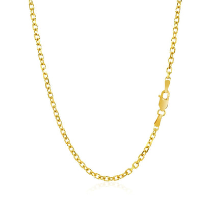 2.3mm 14k Yellow Gold Diamond Cut Cable Link Chain Bids.com