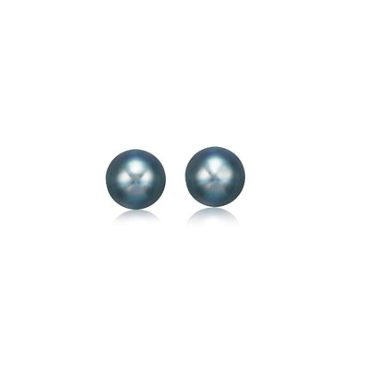14k Yellow Gold Cultured Black Pearl Stud Earrings (6.0 mm) Bids.com