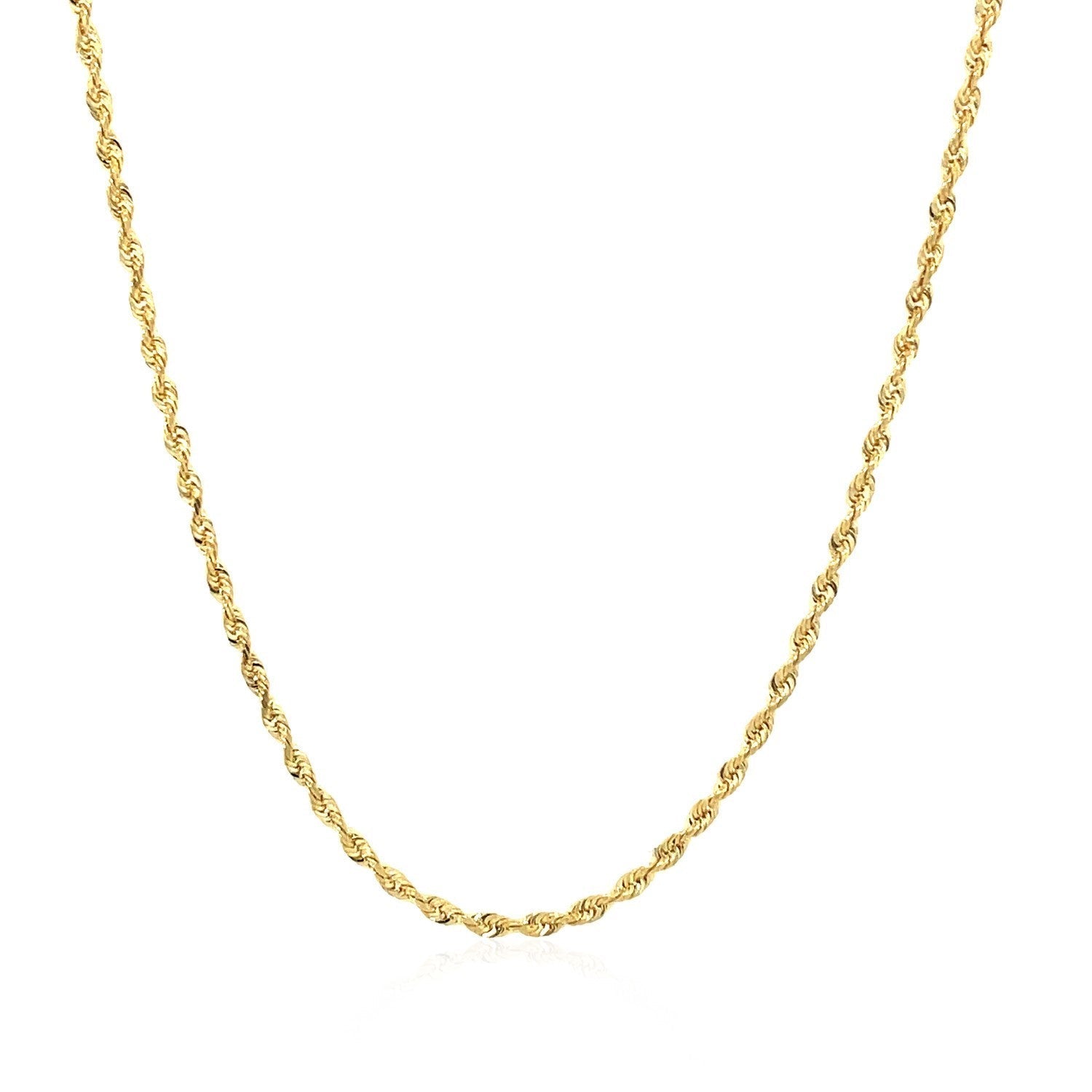 10k Yellow Gold Solid Diamond Cut Rope Chain 1.5mm Bids.com