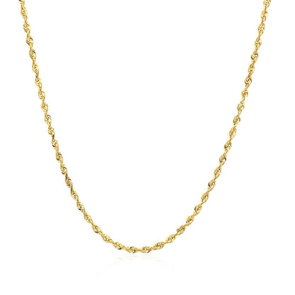 10k Yellow Gold Solid Diamond Cut Rope Chain 1.5mm Bids.com