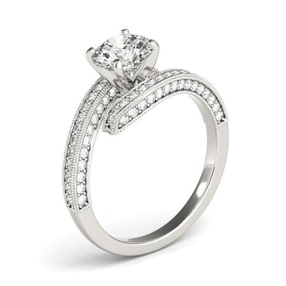 14k White Gold Round Diamond Bypass Style Engagement Ring (1 1/2 cttw) Bids.com
