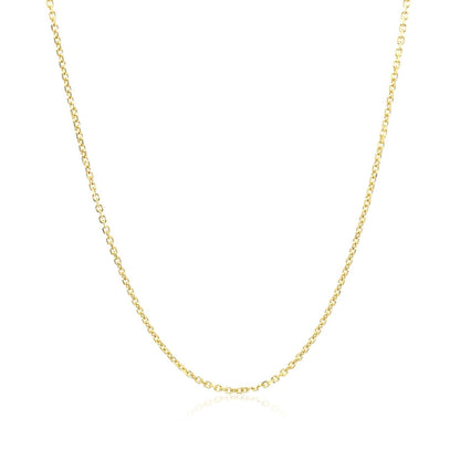 10k Yellow Gold Diamond Cut Cable Link Chain (1.10 mm) Bids.com