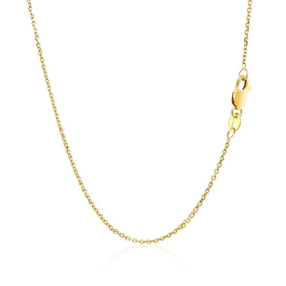 10k Yellow Gold Diamond Cut Cable Link Chain (1.10 mm) Bids.com