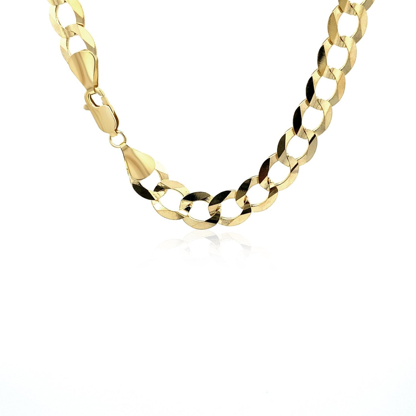 8.2mm 14k Yellow Gold Solid Curb Chain Bids.com