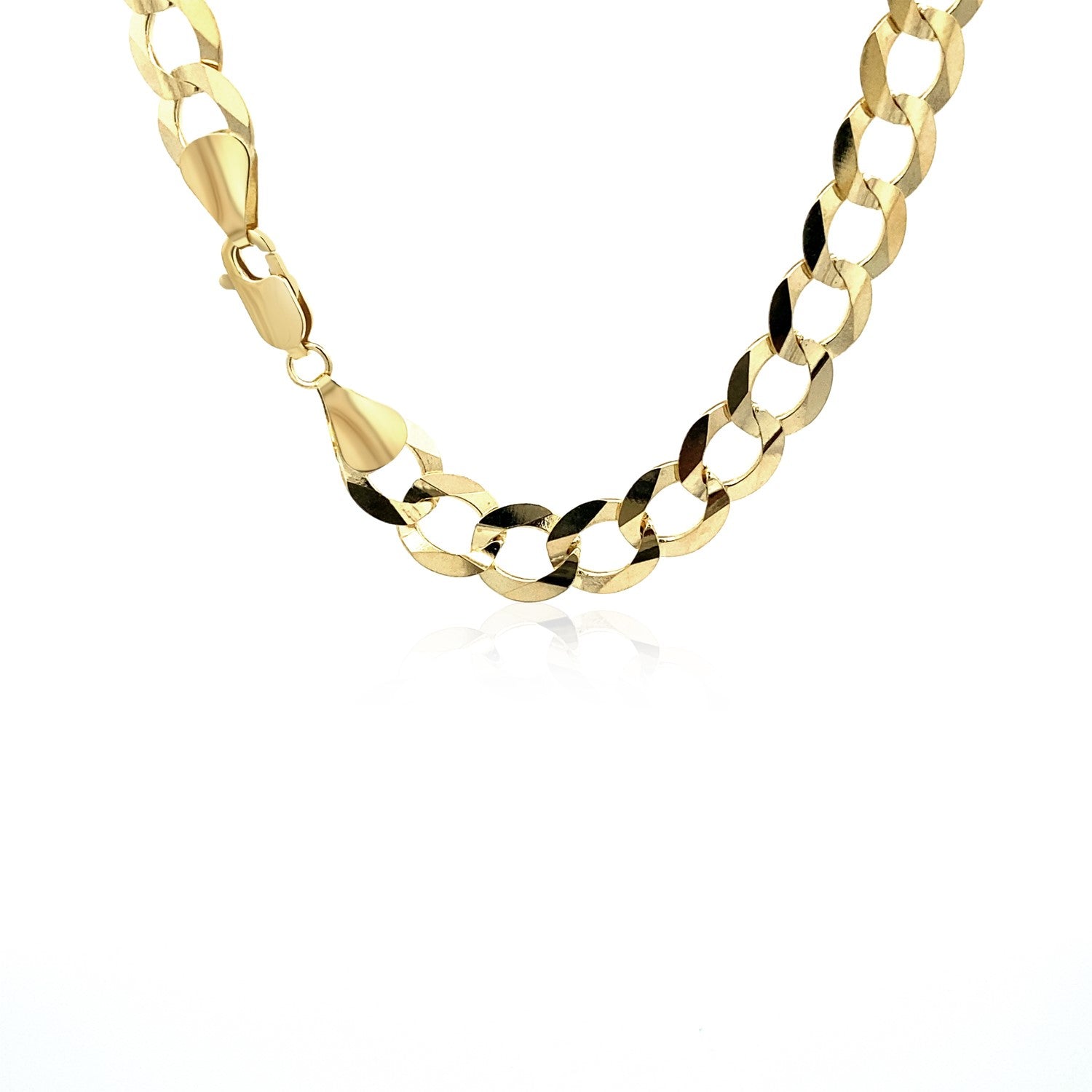 8.2mm 14k Yellow Gold Solid Curb Chain Bids.com