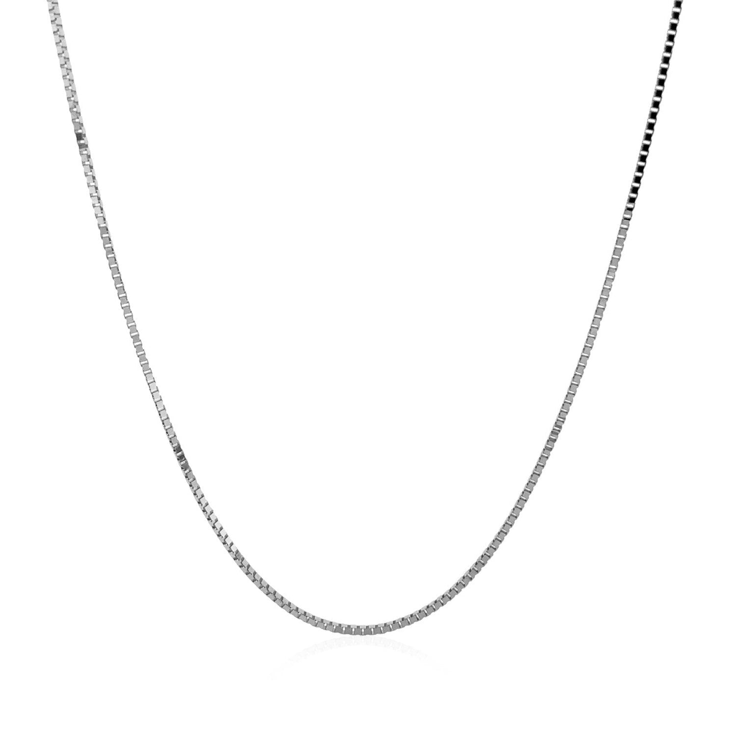 14k White Gold Classic Box Chain 0.8mm Bids.com