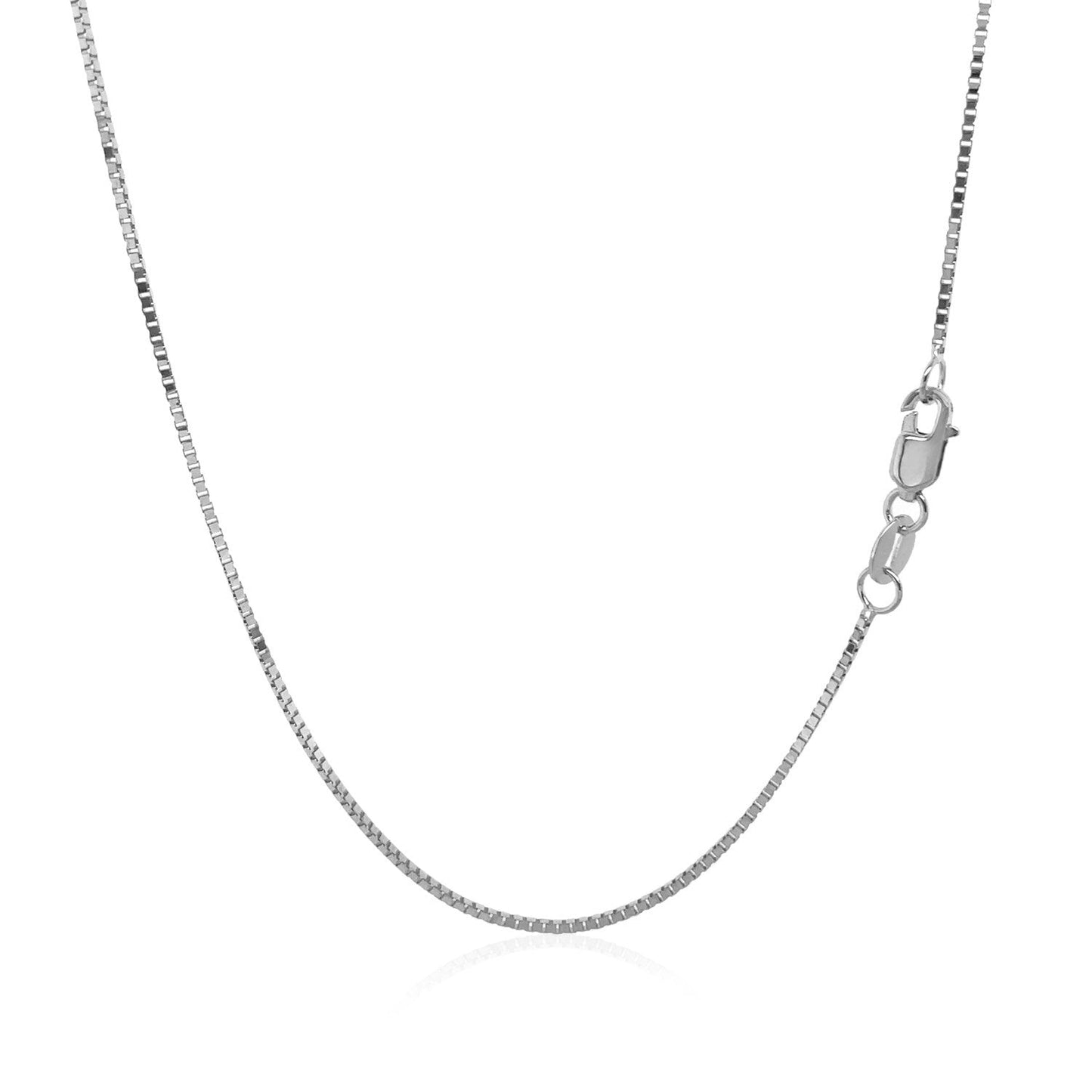14k White Gold Classic Box Chain 0.8mm Bids.com