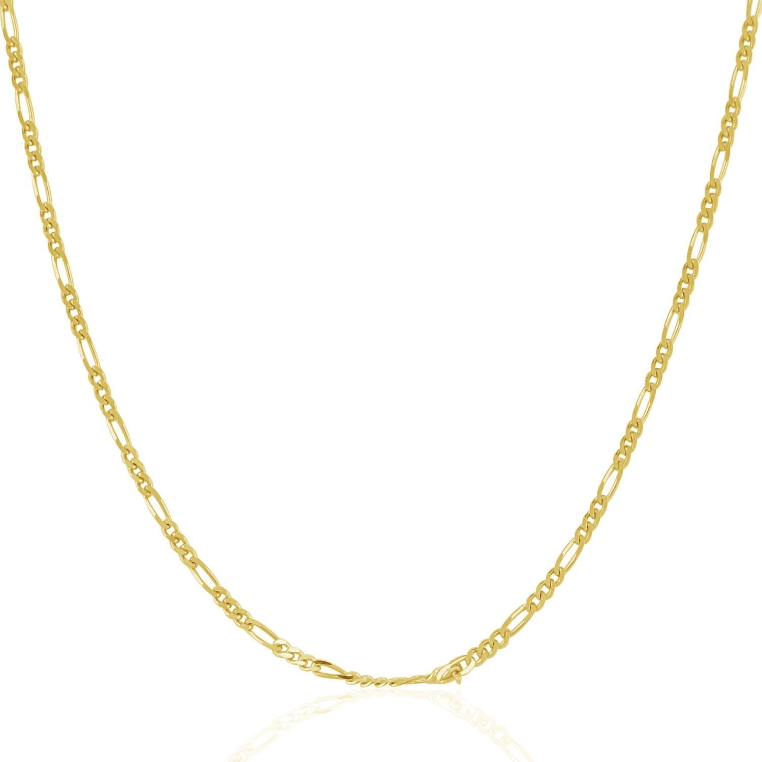 14k Yellow Gold Solid Figaro Chain 1.9mm Bids.com