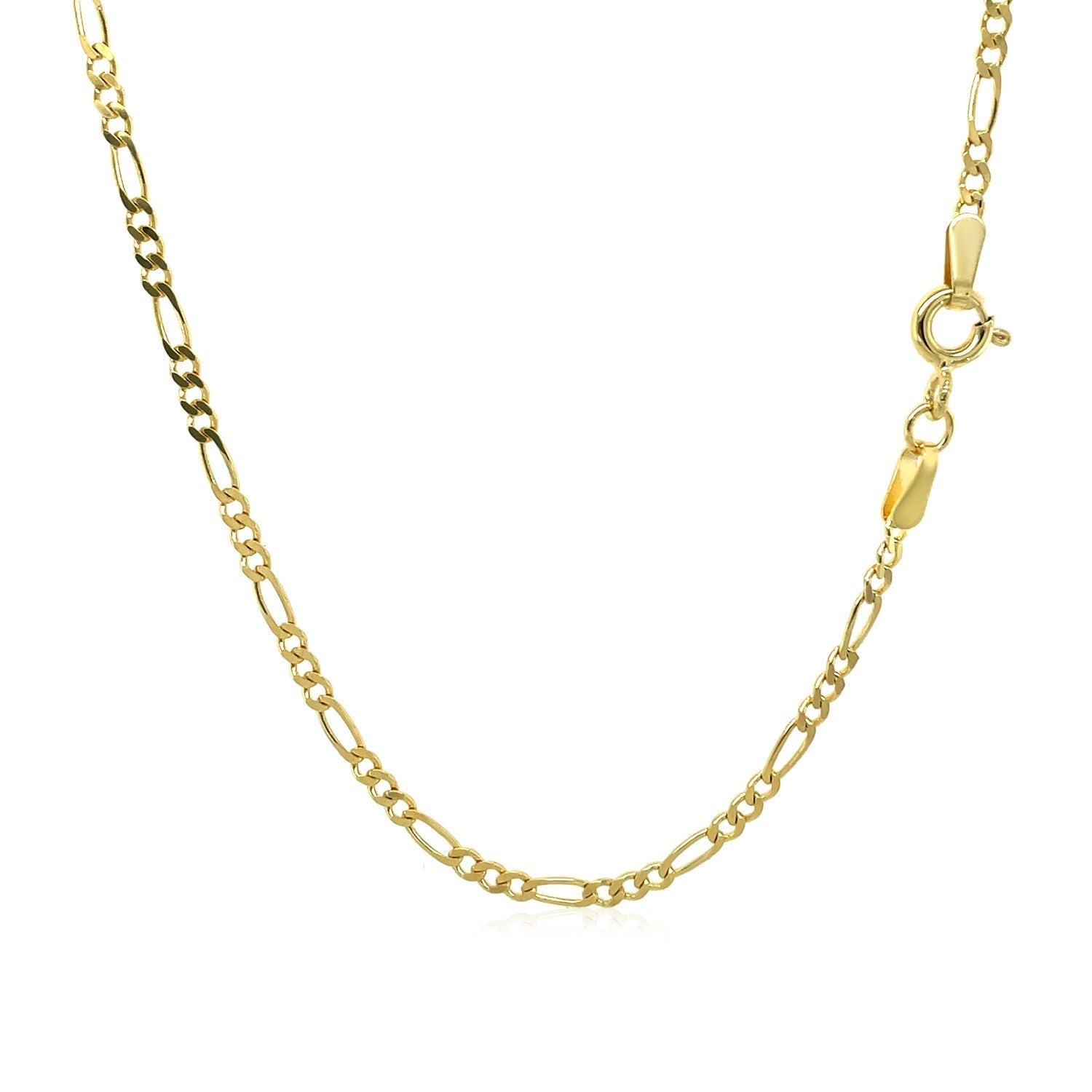 14k Yellow Gold Solid Figaro Chain 1.9mm Bids.com