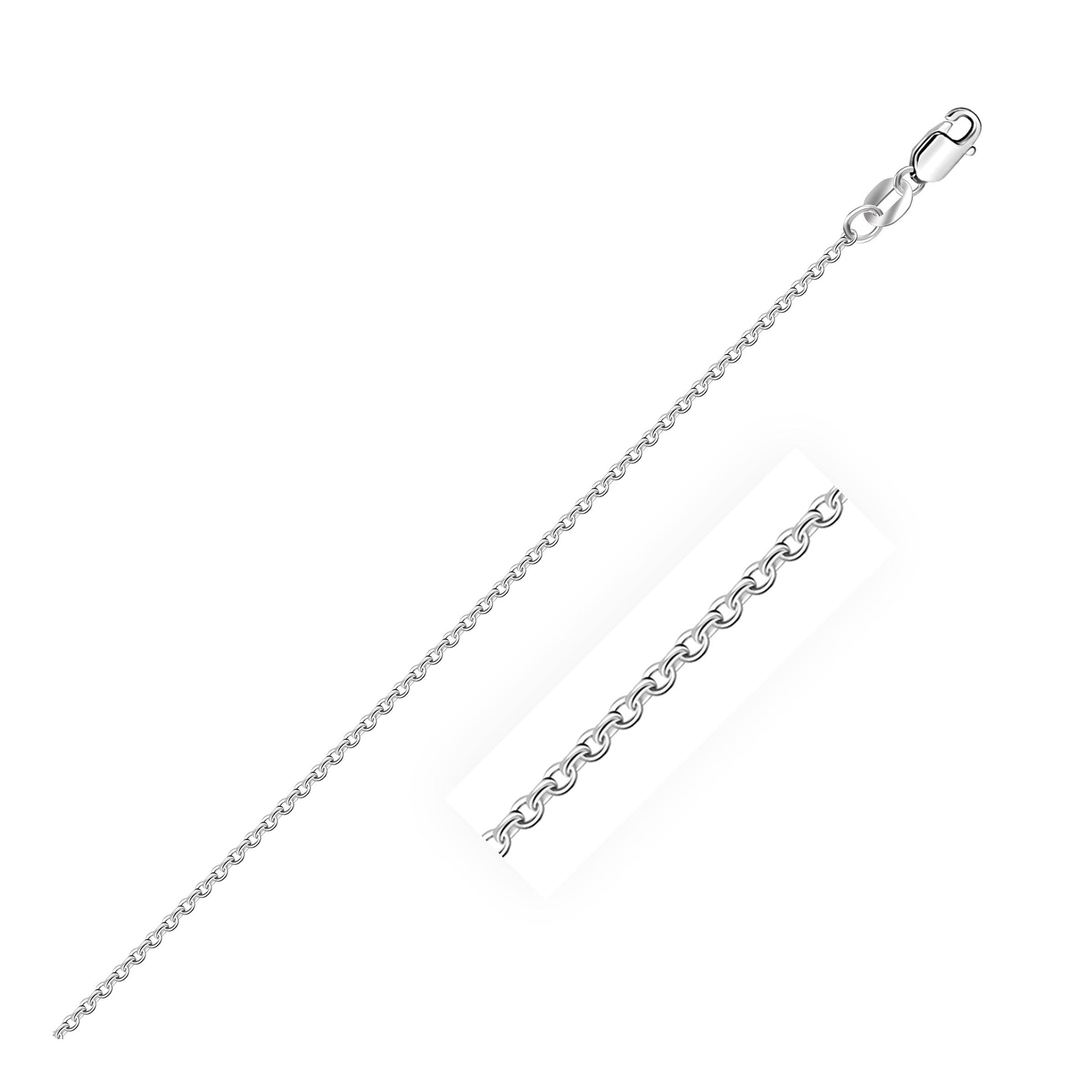 Sterling Silver Rhodium Plated Cable Chain 1.1mm Bids.com