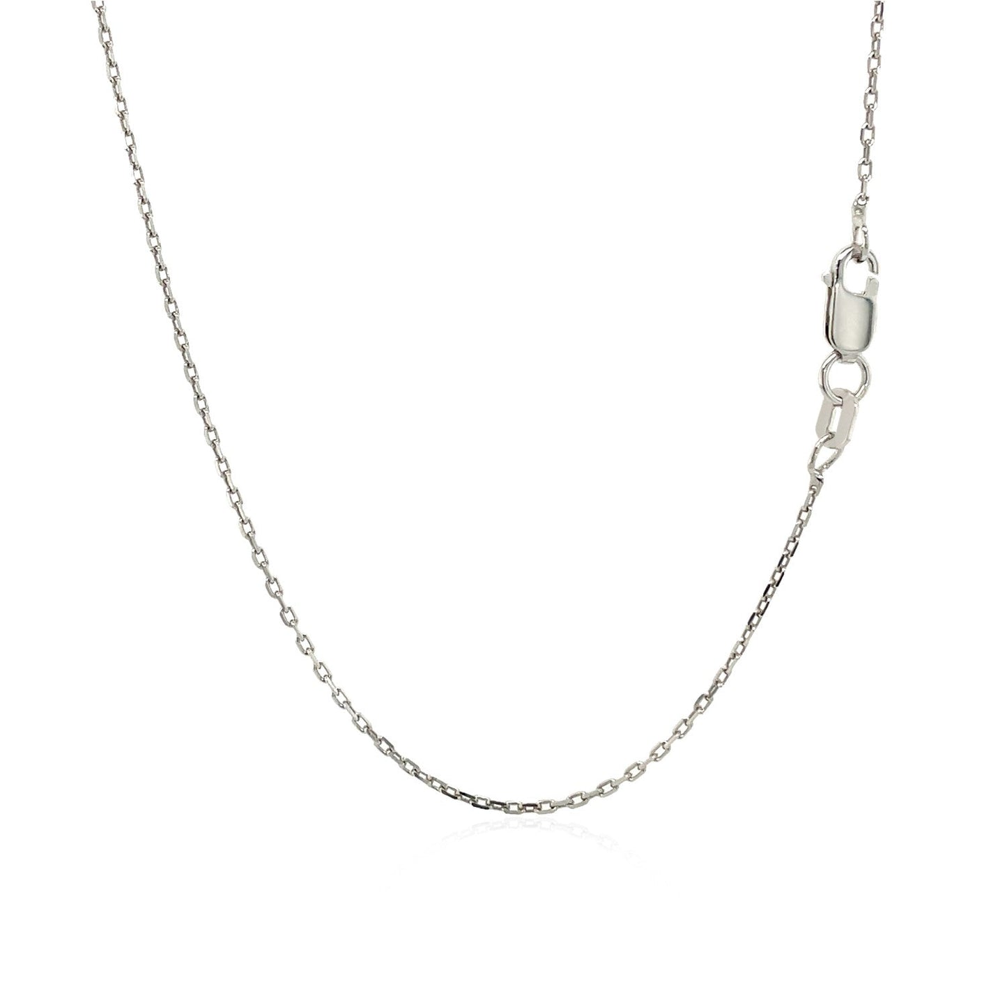 Sterling Silver Rhodium Plated Cable Chain 1.1mm Bids.com