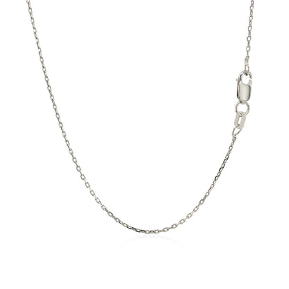 Sterling Silver Rhodium Plated Cable Chain 1.1mm Bids.com