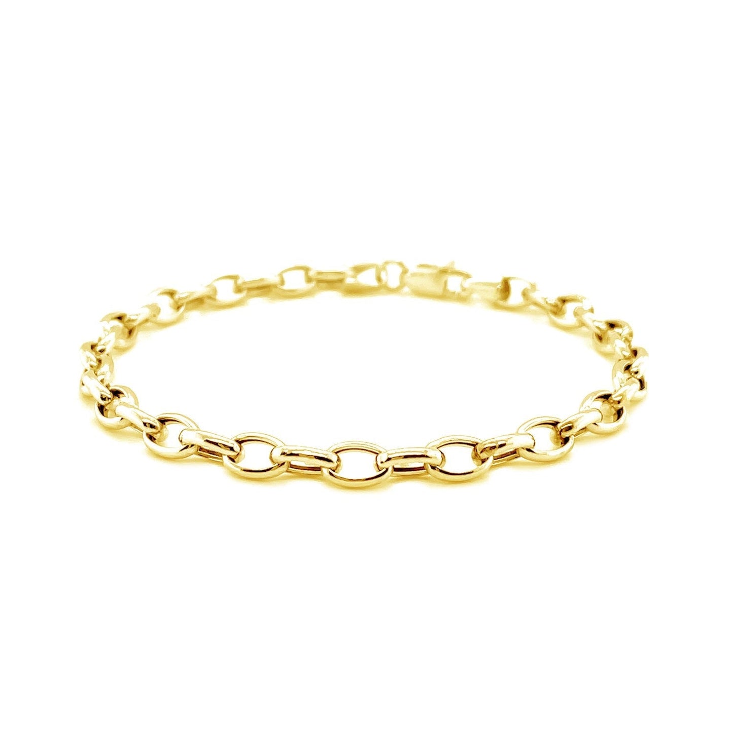 4.6mm 14k Yellow Gold Oval Rolo Bracelet Bids.com
