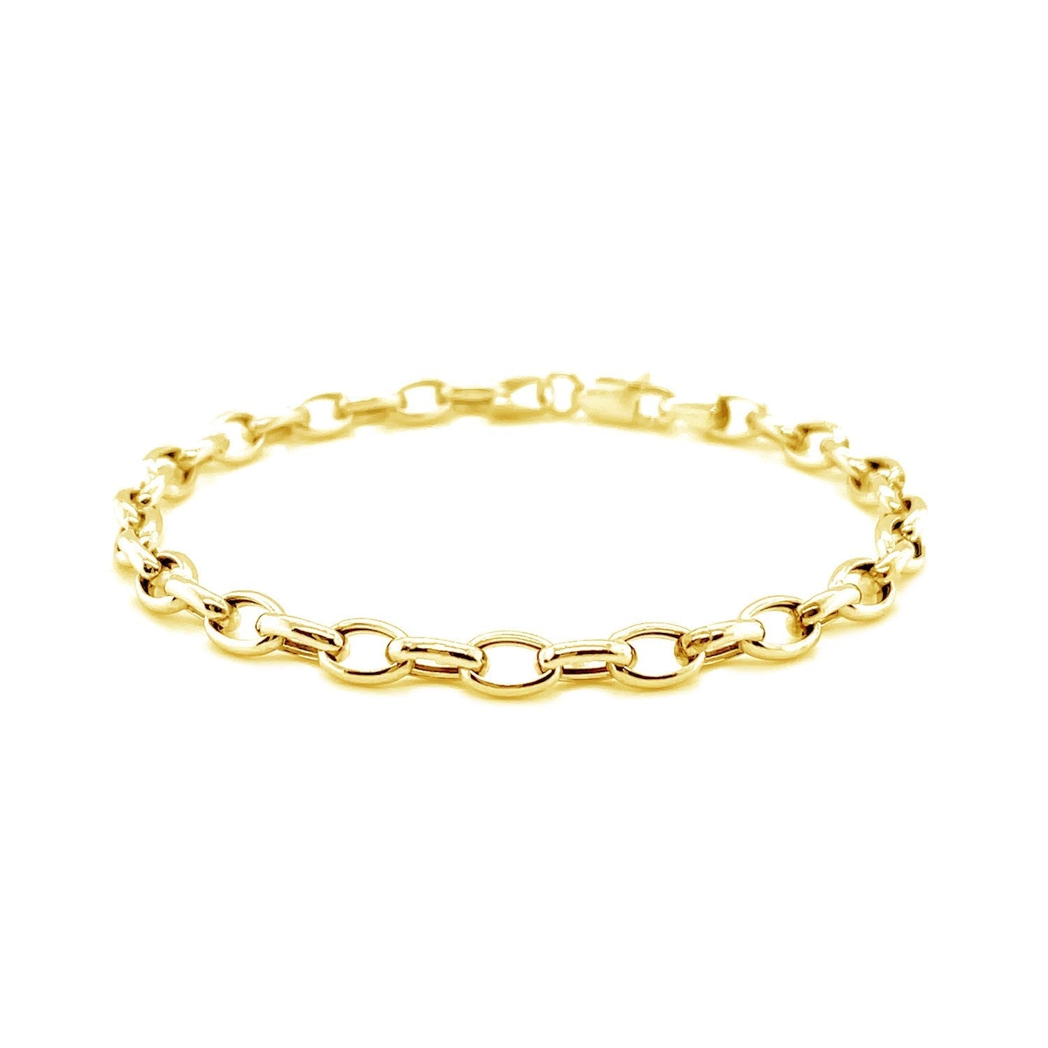 4.6mm 14k Yellow Gold Oval Rolo Bracelet Bids.com