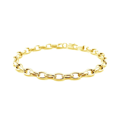 4.6mm 14k Yellow Gold Oval Rolo Bracelet Bids.com