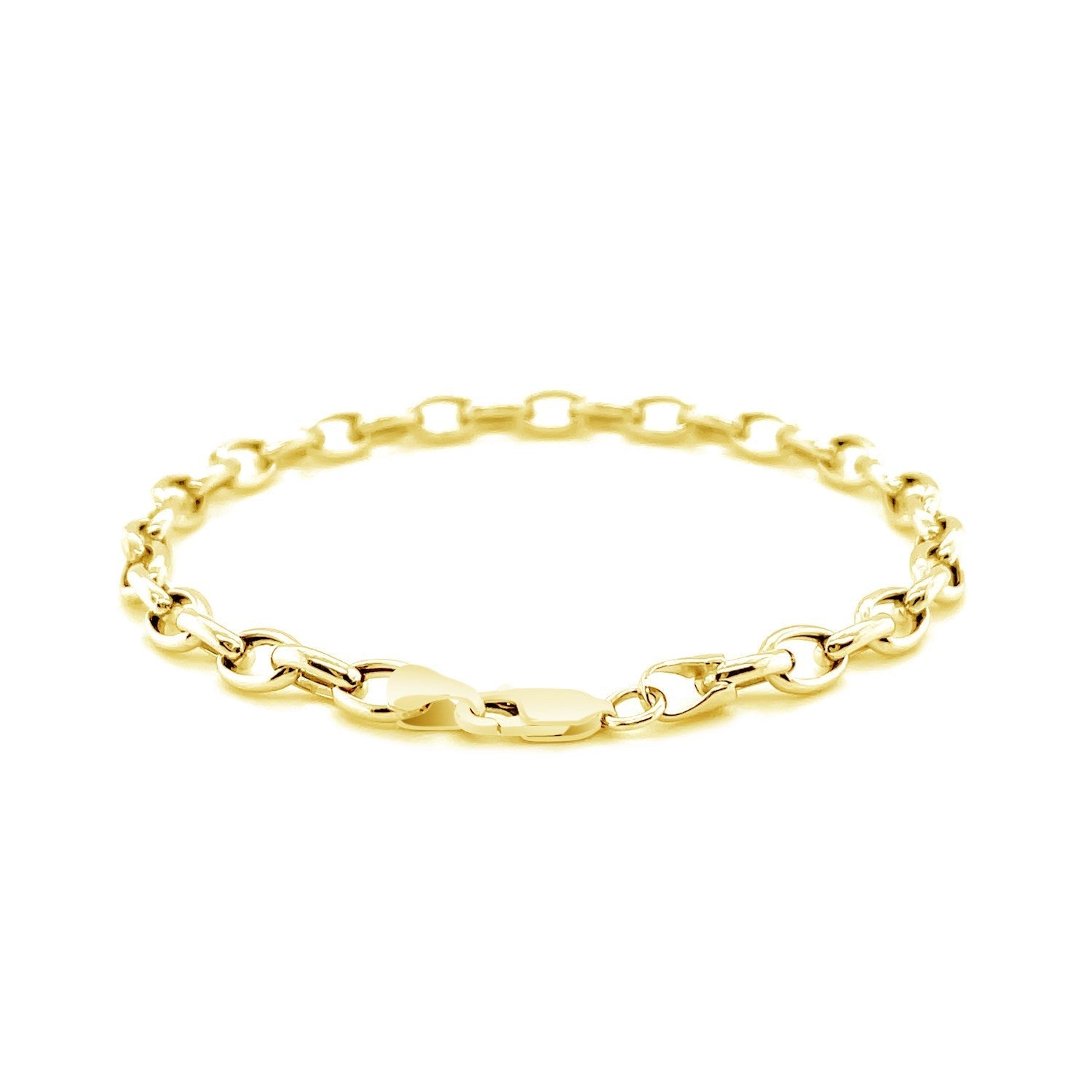 4.6mm 14k Yellow Gold Oval Rolo Bracelet Bids.com