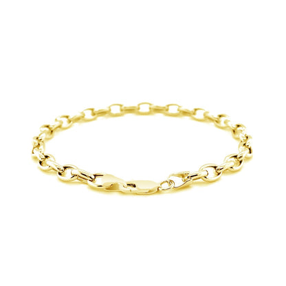 4.6mm 14k Yellow Gold Oval Rolo Bracelet Bids.com