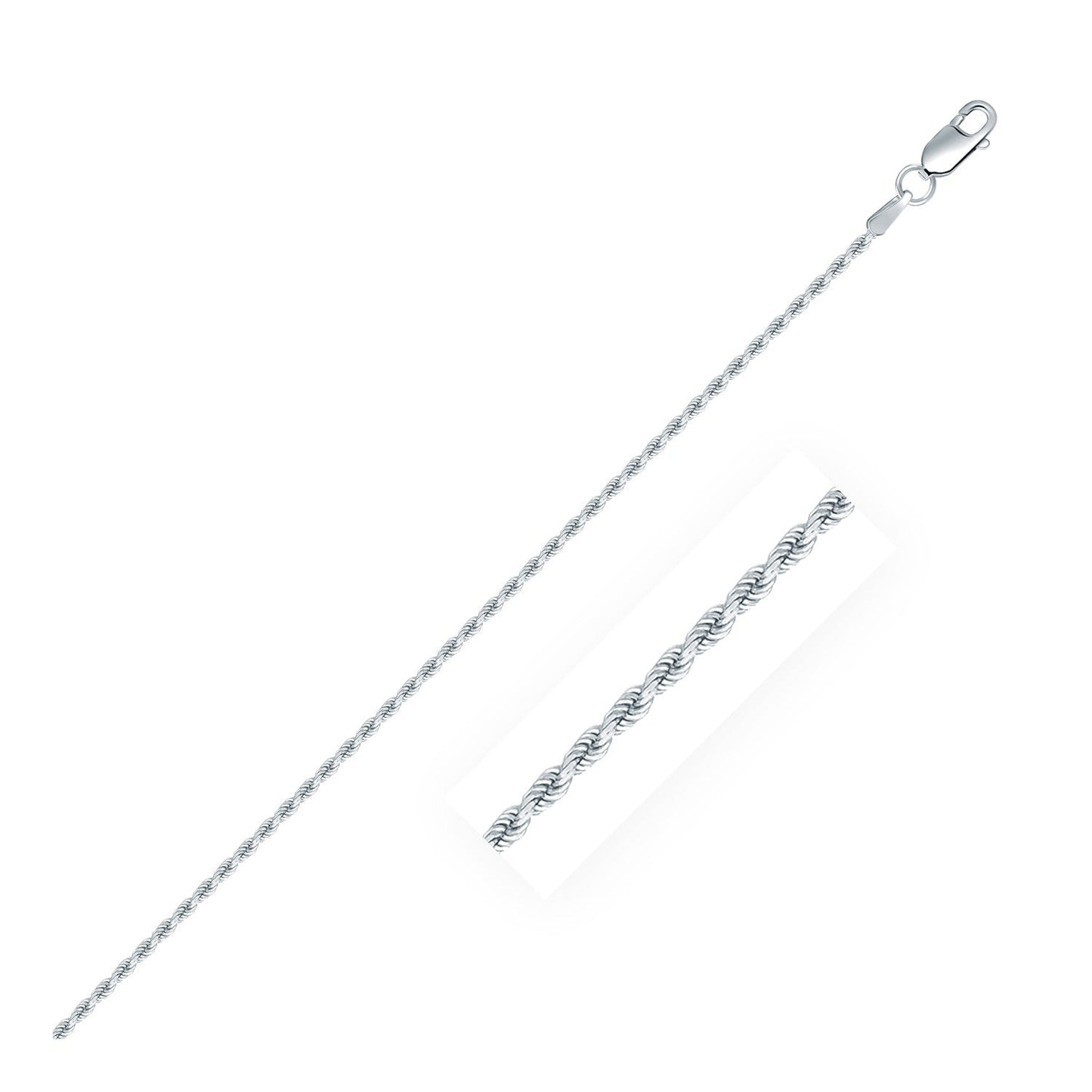 Sterling Silver 1.4mm Diamond Cut Rope Style Chain Bids.com