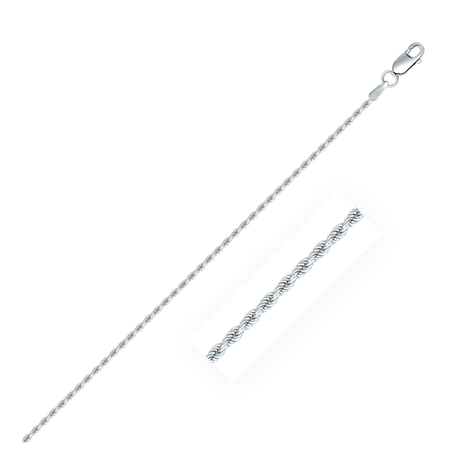 Sterling Silver 1.4mm Diamond Cut Rope Style Chain Bids.com