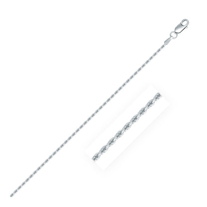 Sterling Silver 1.4mm Diamond Cut Rope Style Chain Bids.com
