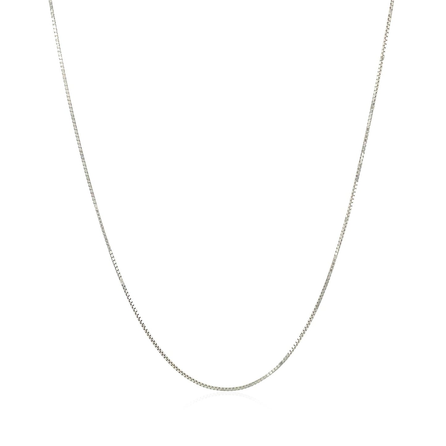 10k White Gold Classic Box Chain 0.6mm Bids.com