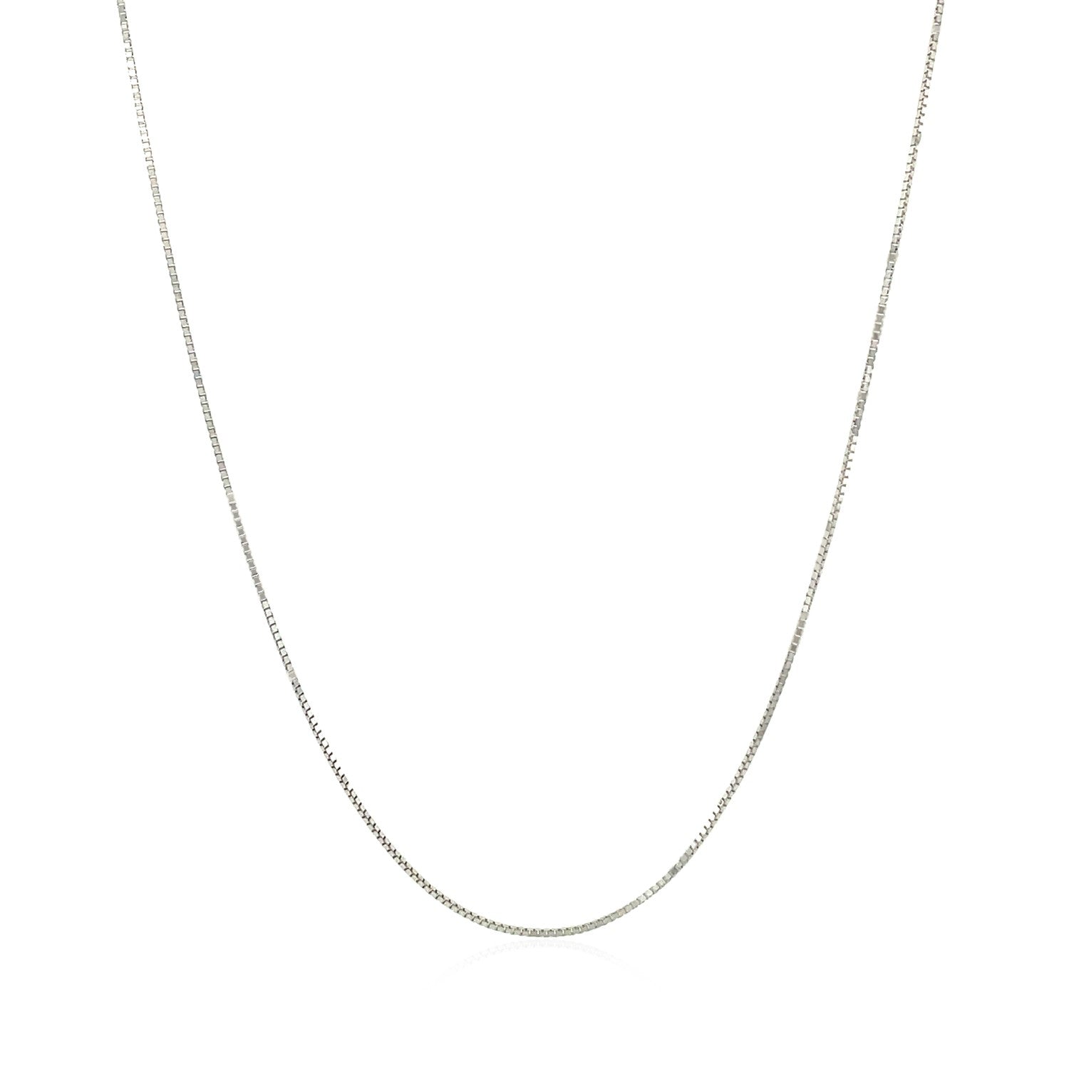 10k White Gold Classic Box Chain 0.6mm Bids.com