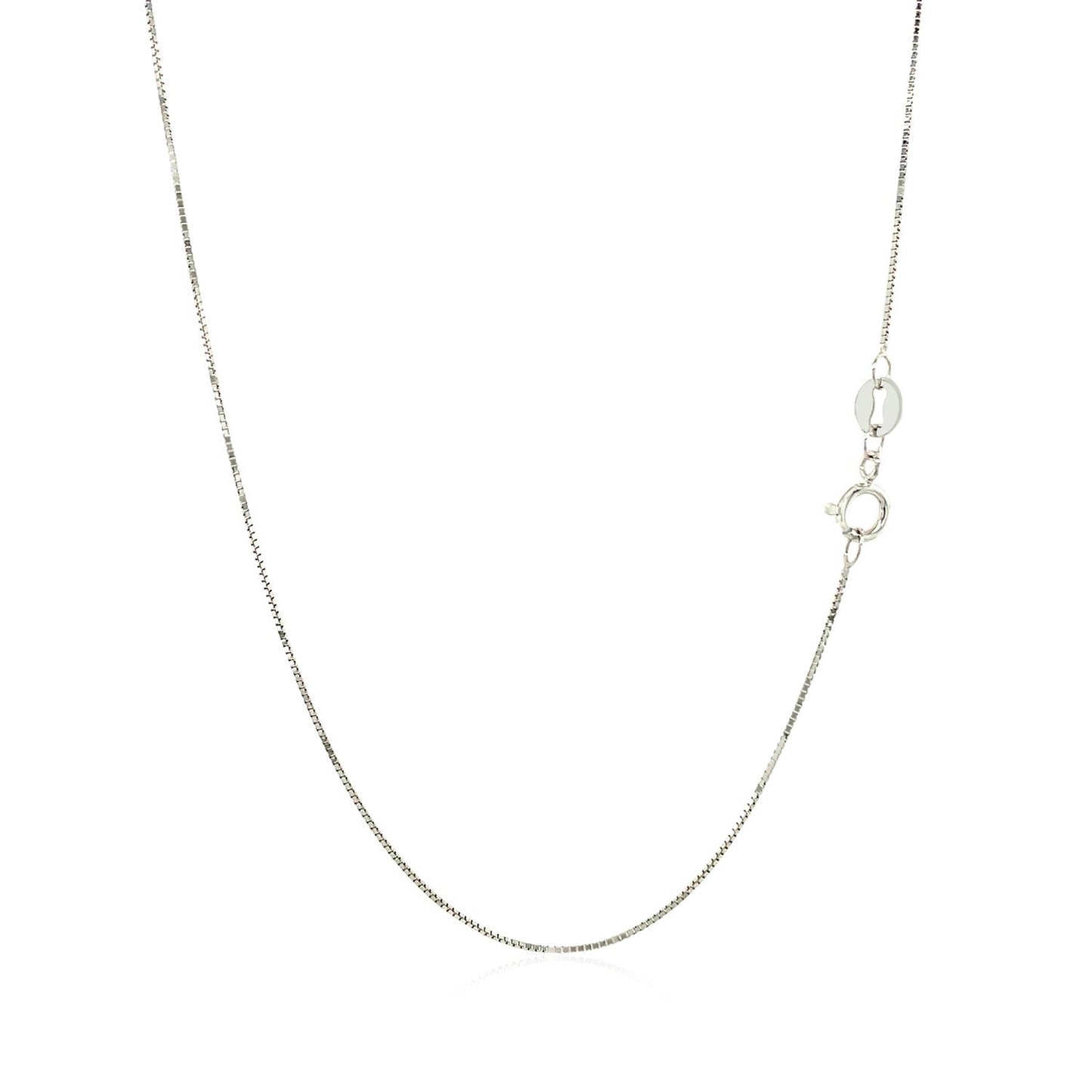 10k White Gold Classic Box Chain 0.6mm Bids.com