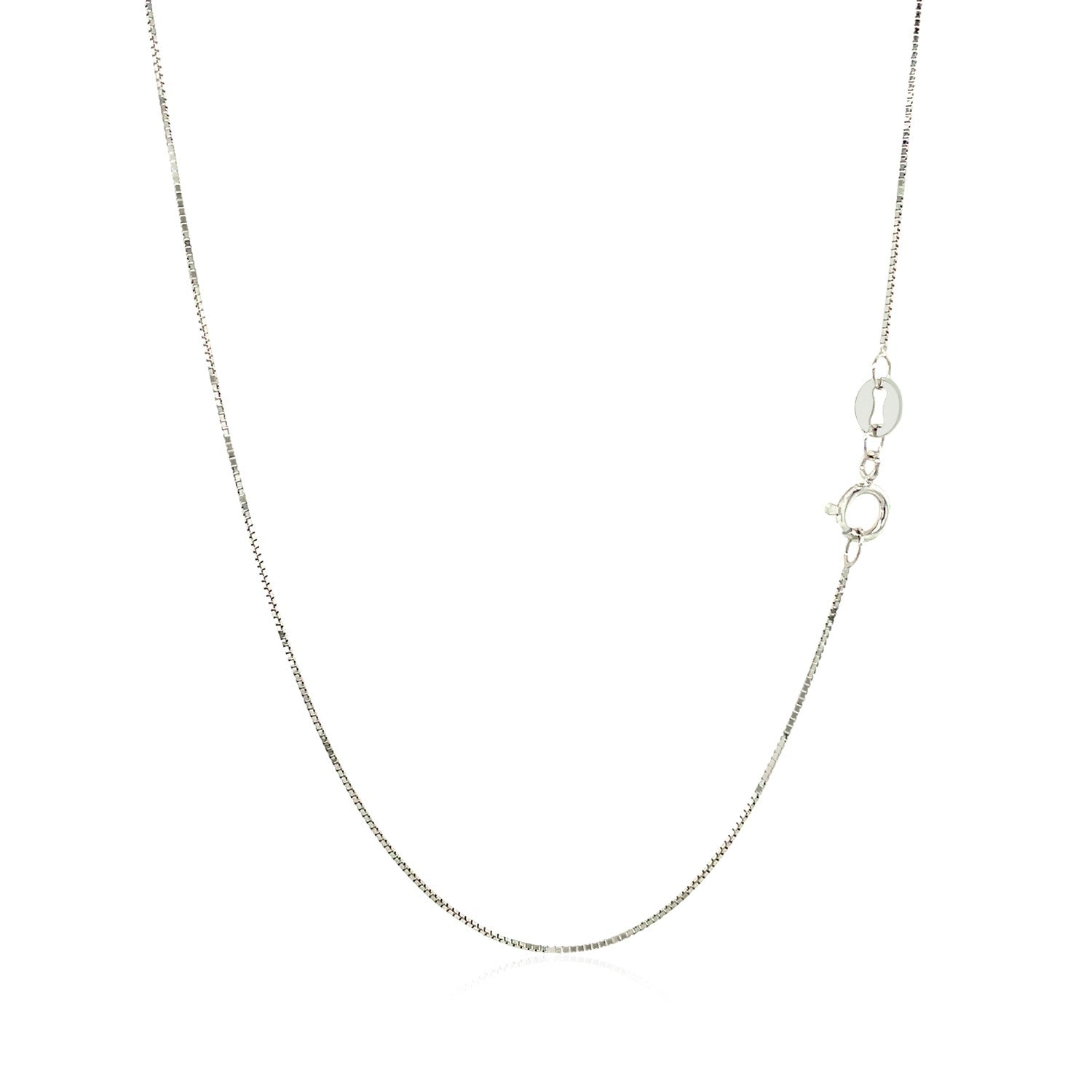 10k White Gold Classic Box Chain 0.6mm Bids.com