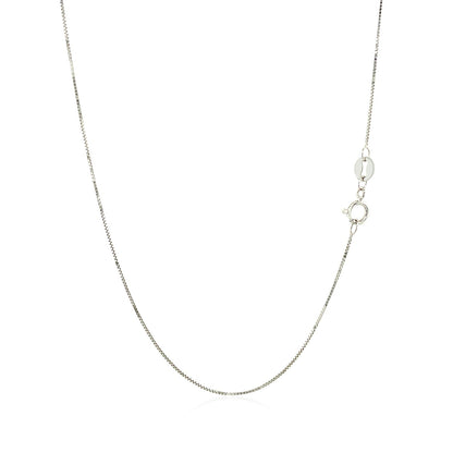 10k White Gold Classic Box Chain 0.6mm Bids.com