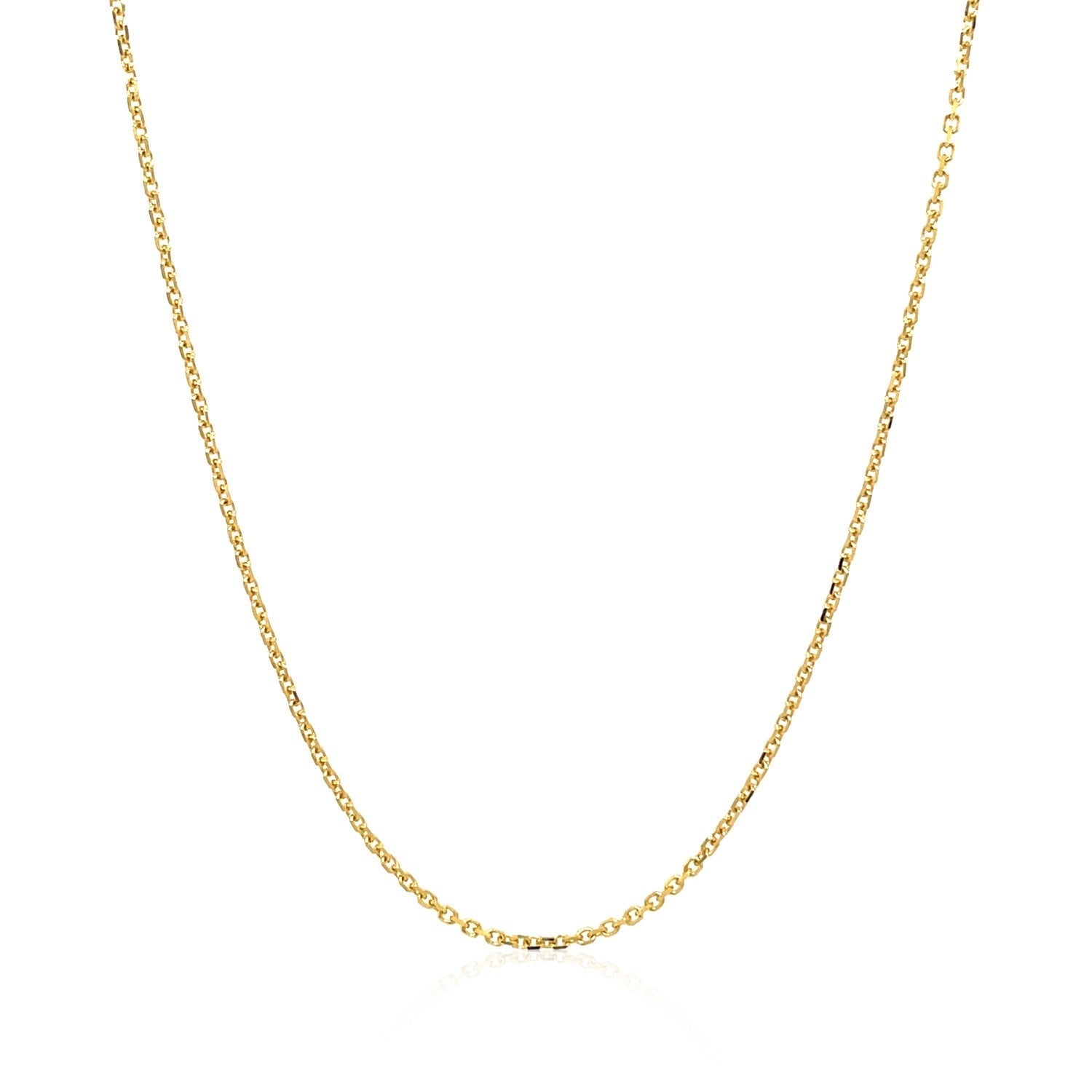 14k Yellow Gold Diamond Cut Cable Link Chain 1.1mm Bids.com
