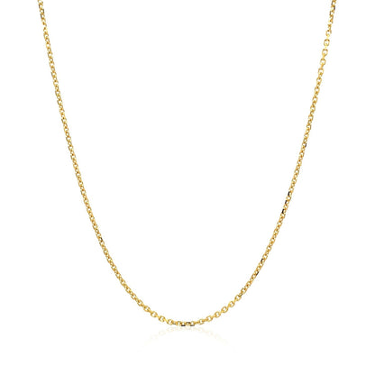 14k Yellow Gold Diamond Cut Cable Link Chain 1.1mm Bids.com