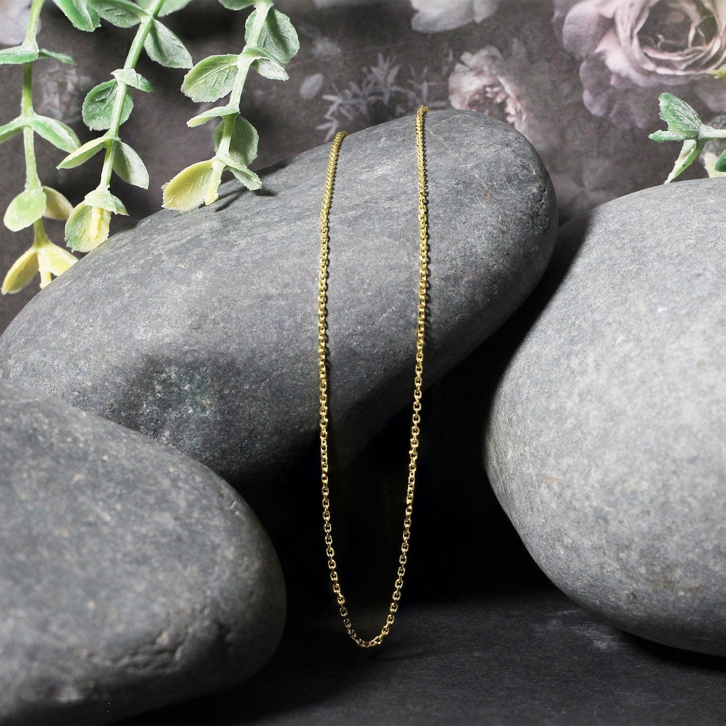 14k Yellow Gold Diamond Cut Cable Link Chain 1.1mm Bids.com