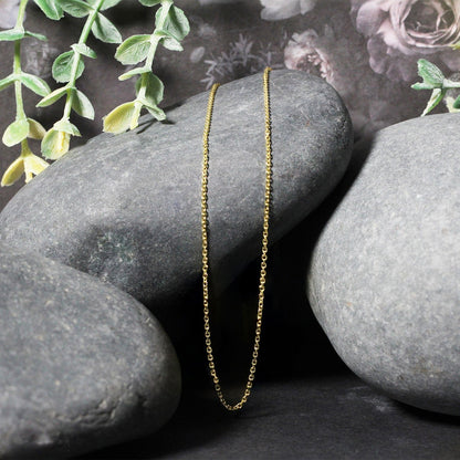 14k Yellow Gold Diamond Cut Cable Link Chain 1.1mm Bids.com