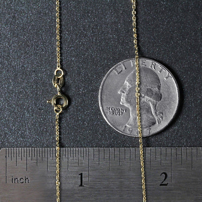 14k Yellow Gold Diamond Cut Cable Link Chain 1.1mm Bids.com