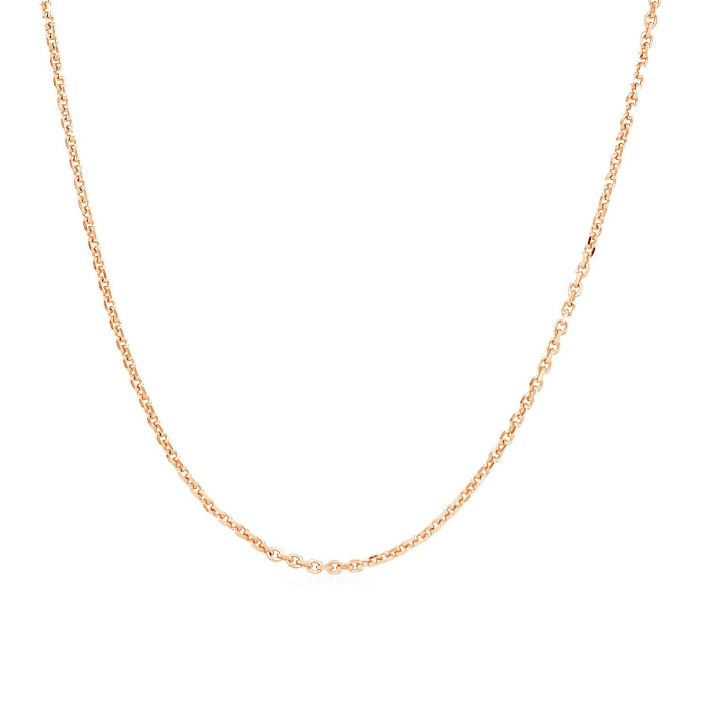 14k Rose Gold Adjustable Cable Chain 0.9mm Bids.com