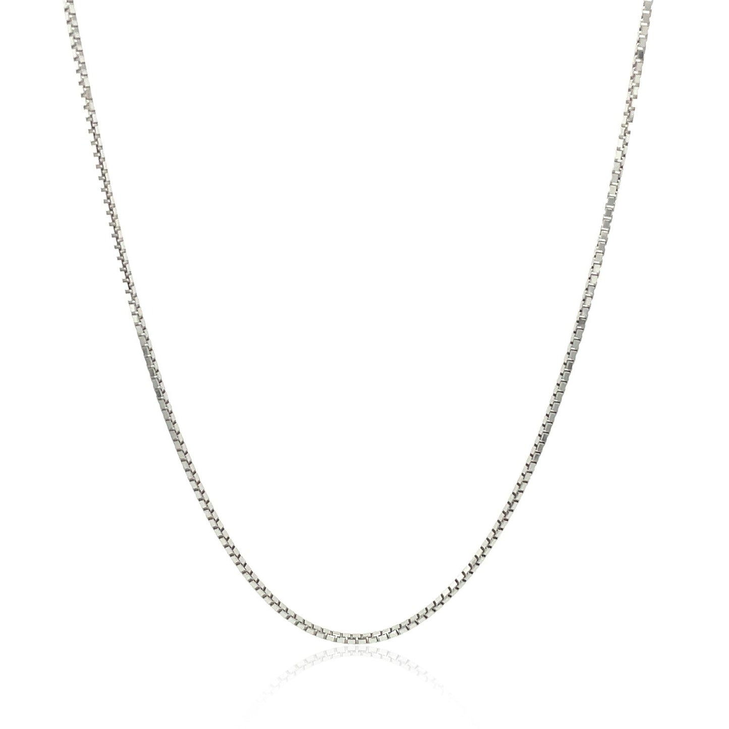 14k White Gold Octagonal Box Chain (1.00 mm) Bids.com