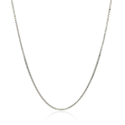 14k White Gold Octagonal Box Chain (1.00 mm) Bids.com