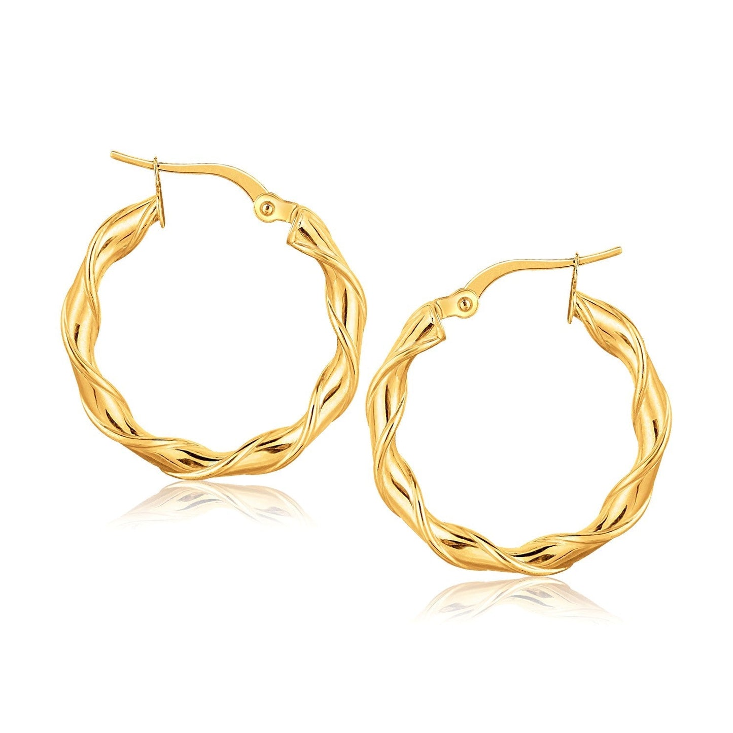 14k Yellow Gold Hoop Earrings (1 inch) Bids.com